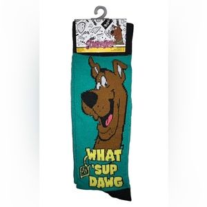 Scooby Doo Crew Socks 1 Pair Men 6-12 Green Brown w 'Sup Dawg NEW! Where Are You